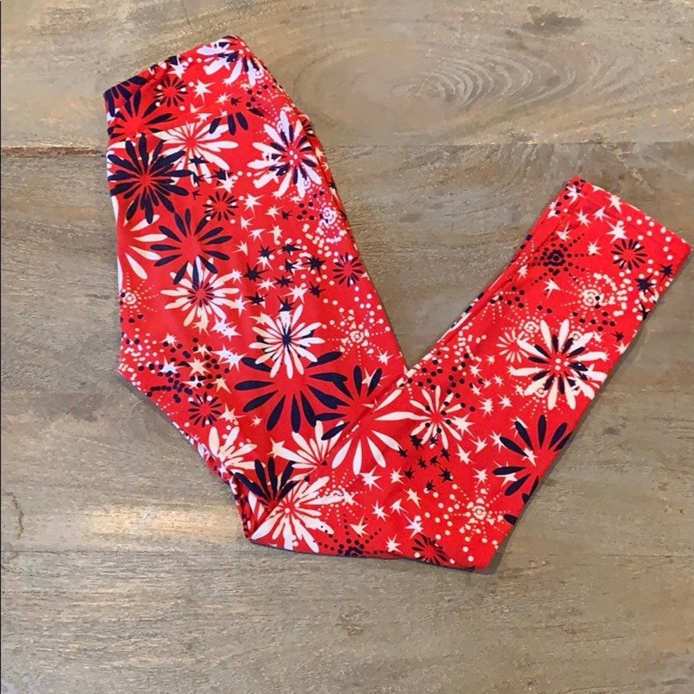 LuLaRoe Leggings Red/ American Spirit